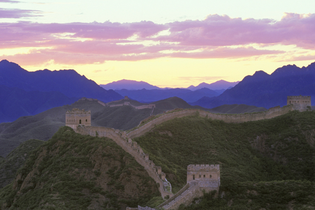 Great Wall of China at sunset, Jinshaling
