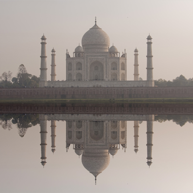 Taj Mahal Reflections, Yamuna River, Agra India